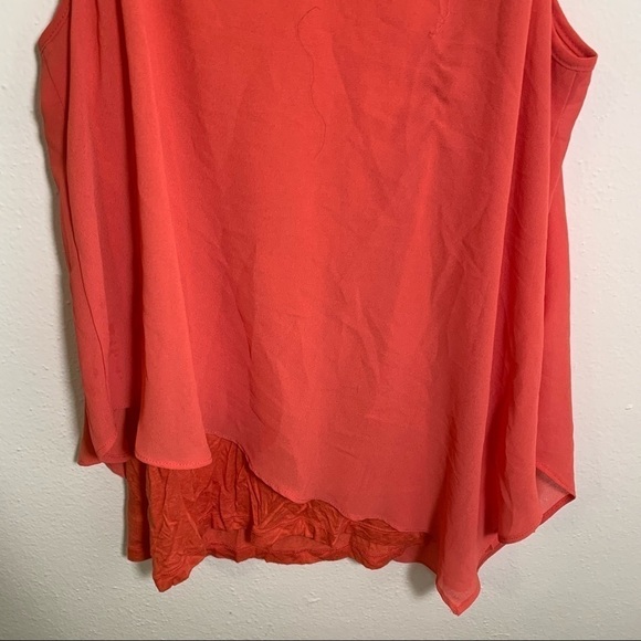 IZ Byer Sleeveless Asymmetrical Blouse Coral - Picture 9 of 11